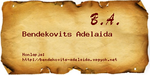 Bendekovits Adelaida névjegykártya